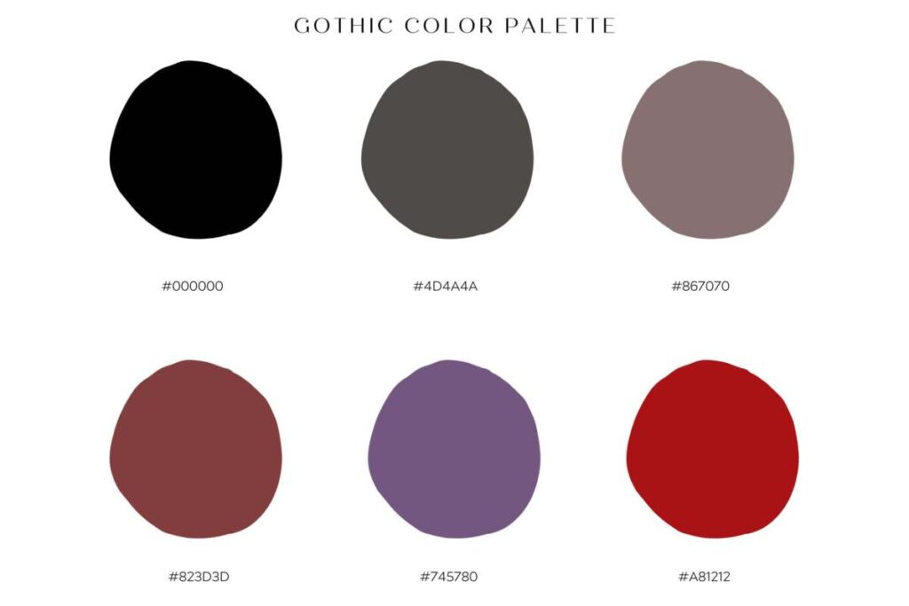 Color palette for gothic home decor
