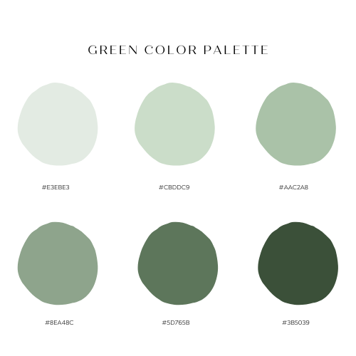 Biophilic color palette, Greens