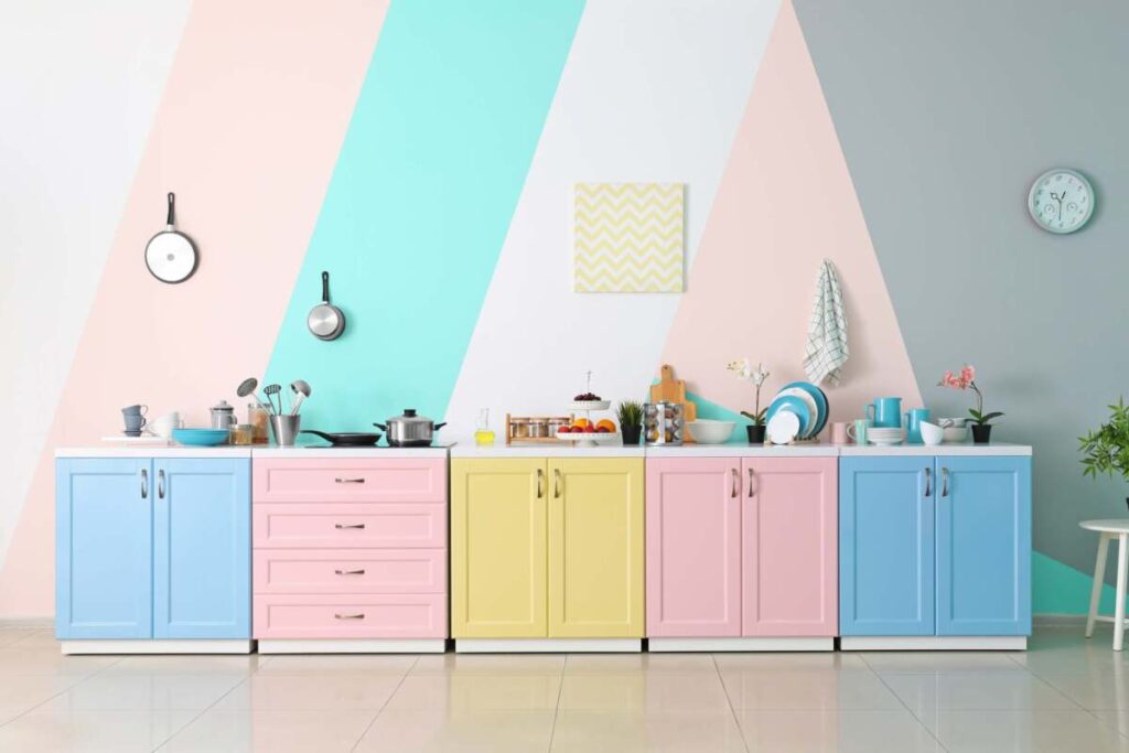 Pastel and colorful kitchen