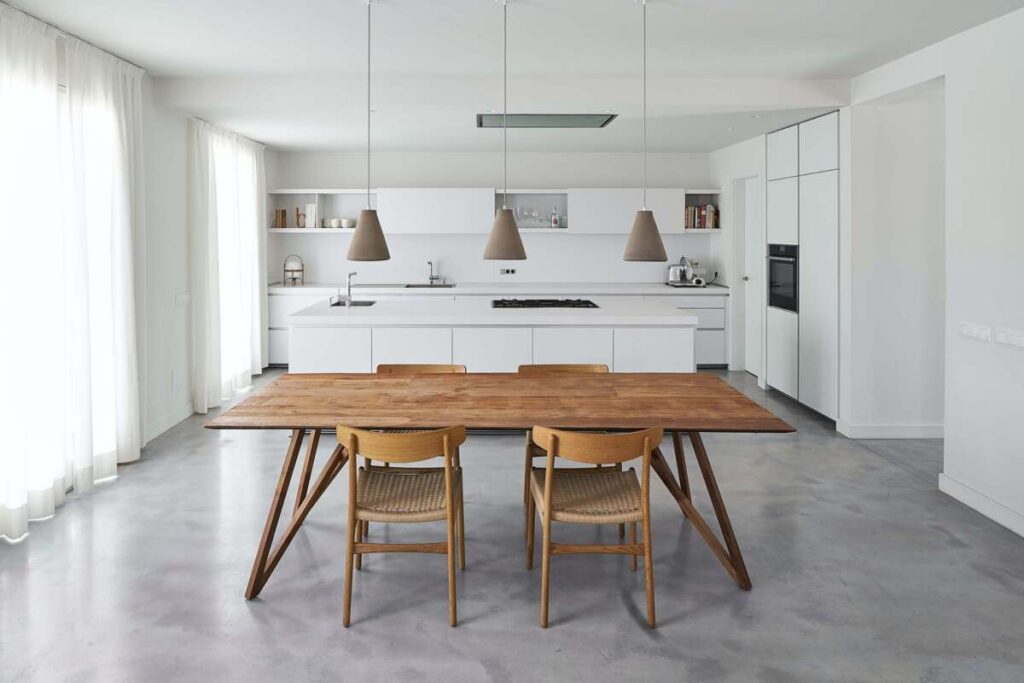 kitchen with concrete floors