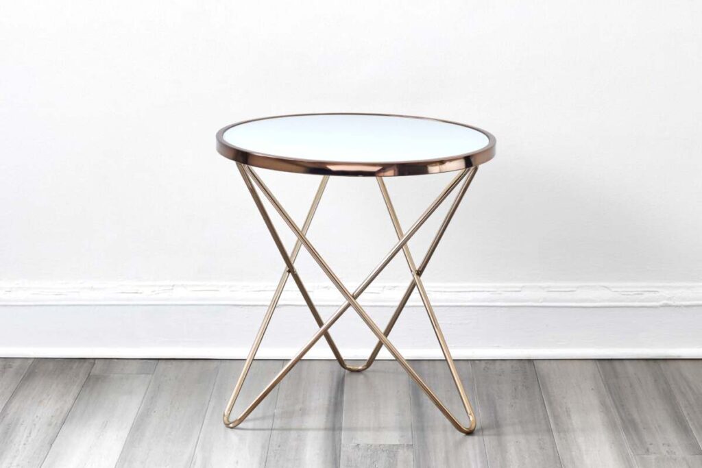 small glass side table for entryway