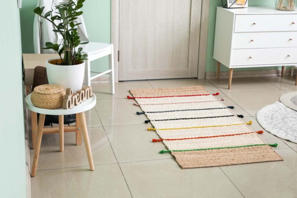 entryway with a rug runner