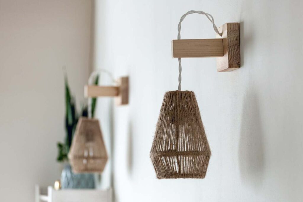 jute rope style wall sconce