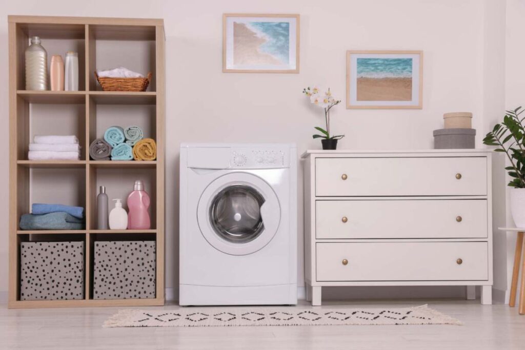 laundry room with a dresser